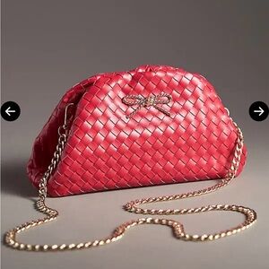 Anthropologie Maeve Frankie Red clam clutch